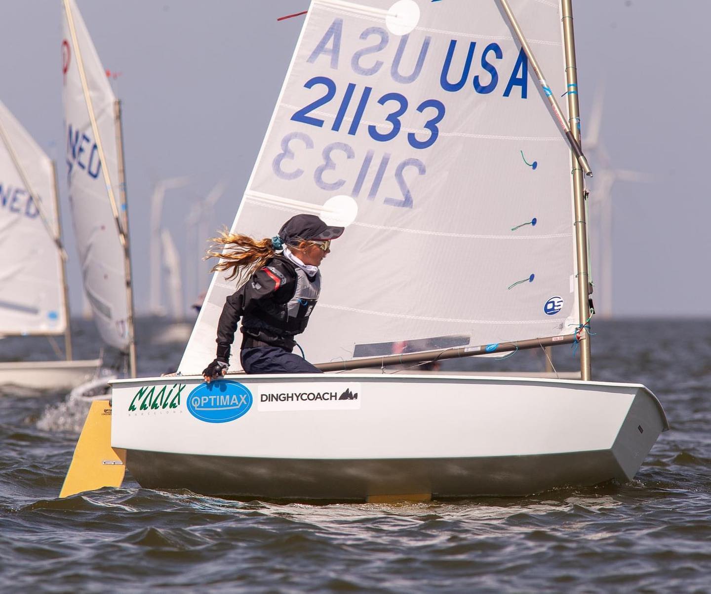 Optimist sailors at a Dinghycoach clinic